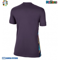 Camisa de Futebol Inglaterra Equipamento Secundário Mulheres Europeu 2024 Manga Curta